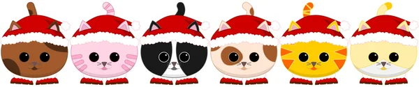 Altı döşenmiş litle Santa kediler