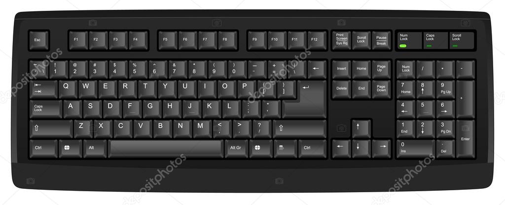 beneden Clan Kip Vector keyboard with qwerty US English layout. Black color Stock Vector  Image by ©ojovago #95231860
