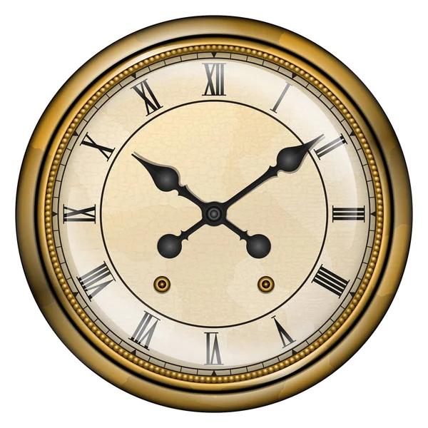 Reloj antiguo con números romanos vector aislado en blanco — Archivo Imágenes Vectoriales