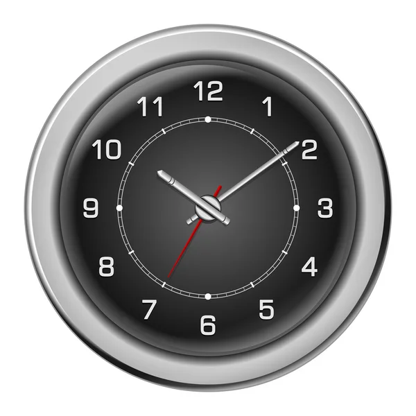Acero negro moderno reloj vector — Vector de stock