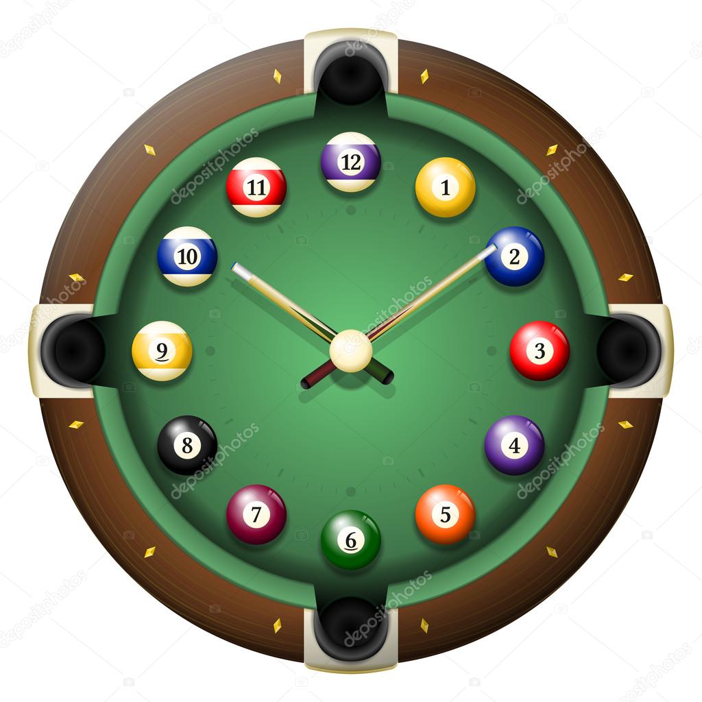 Pool table clock vector