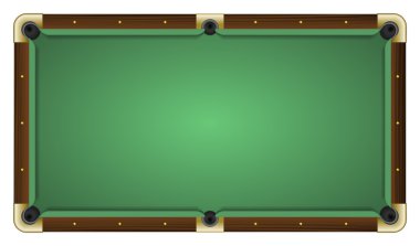 Boş yeşil Bilardo masası