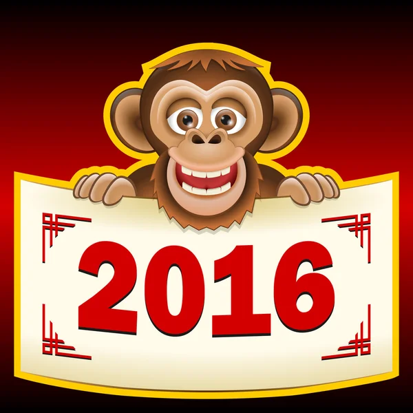 2016 Año del Mono. Dibujos animados estilo vector — Vector de stock