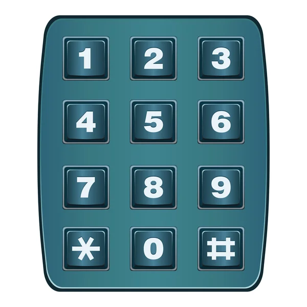 白いベクトルに分離された古典的な固定電話のキーパッド — ストックベクタ