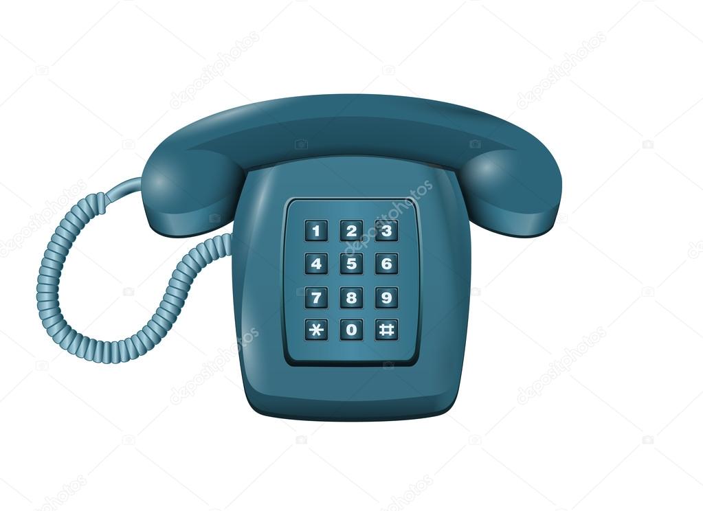 Classic landline DMTF telephone isolated on white vector