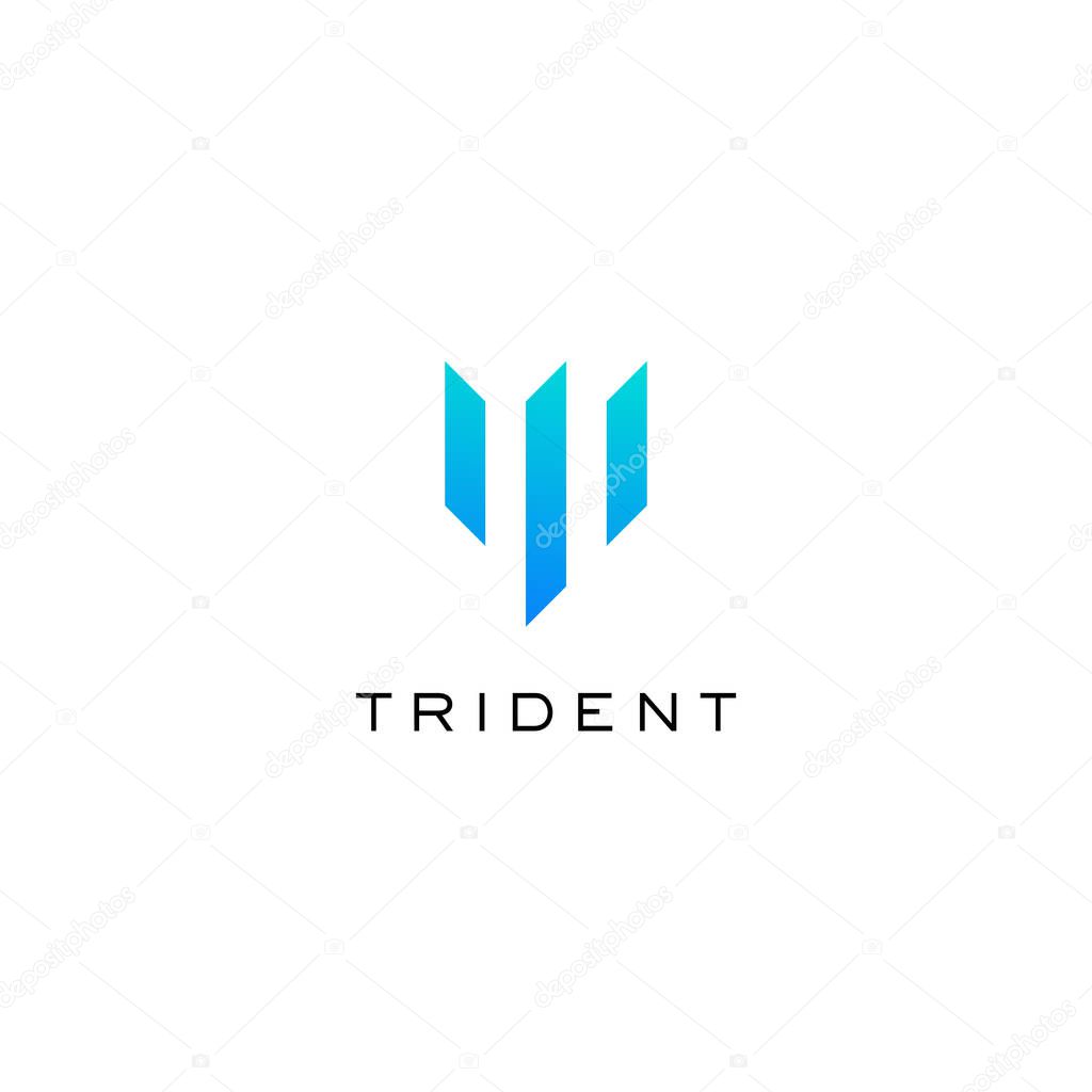 Trident logo icon design template