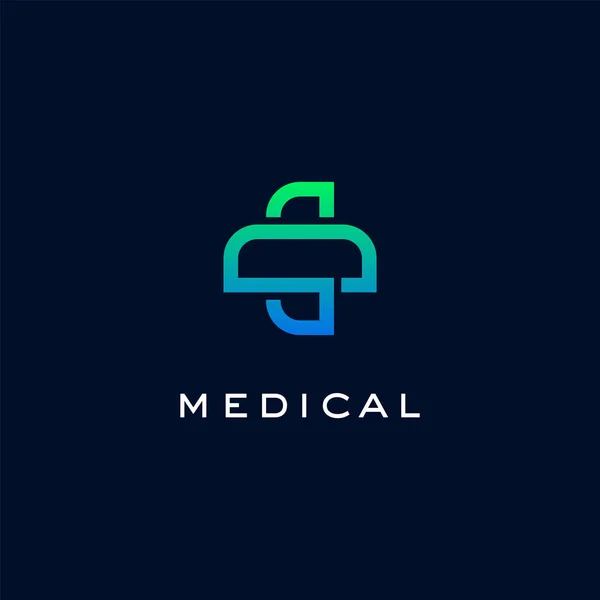 Tıbbi çapraz logo tasarım şablonu
