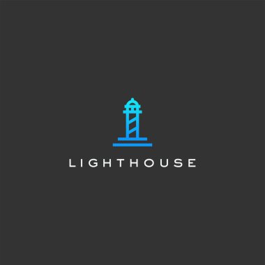 Deniz feneri logo tasarım vektörü