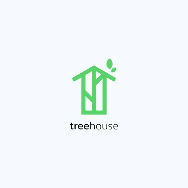 Ağaç evi logo tasarım şablonu
