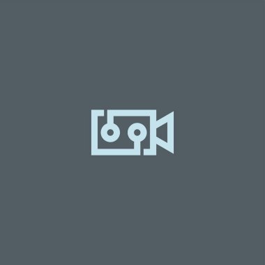 Video teknolojisi logo tasarım vektör şablonu