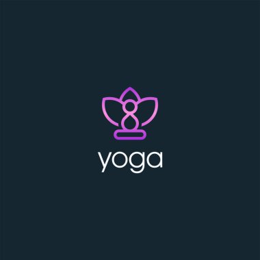 Yoga spa lotus logo tasarımı ikon vektör şablonu