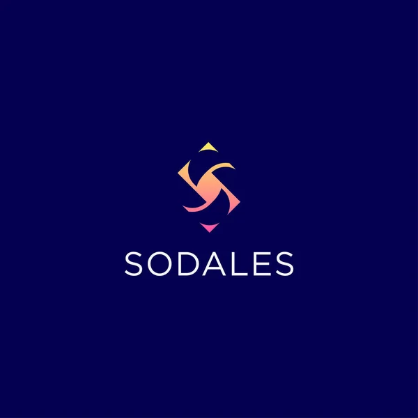 S harfi logo tasarım vektör şablonu