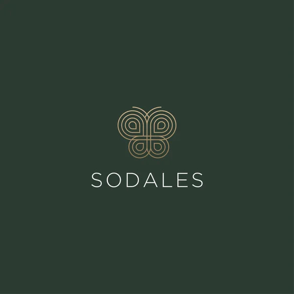 Soyut kelebek çizgisi logo tasarım vektörü