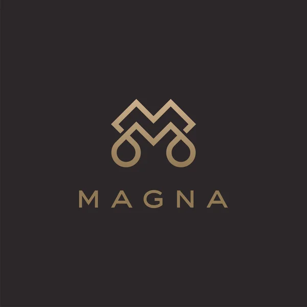 Soyut lüks harf M logo simgesi tasarım şablonu