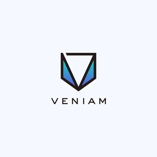 Soyut kalkan logo tasarım şablonu