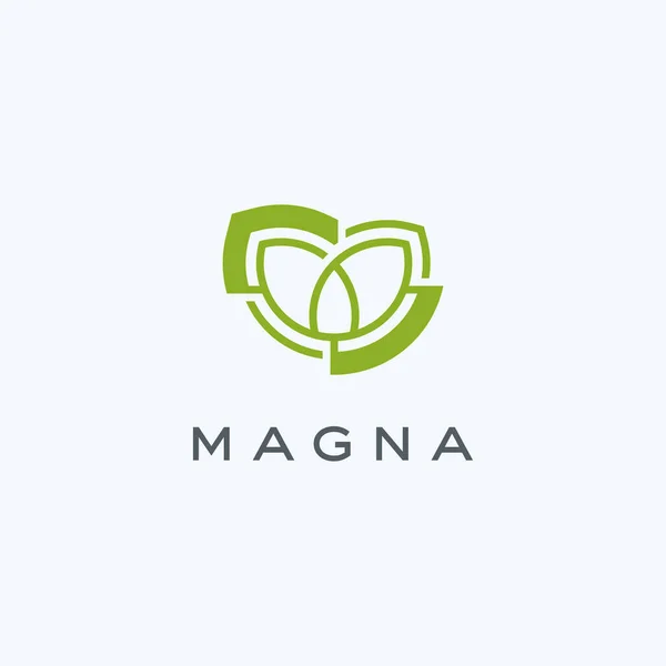 Doğrusal yaprak logo tasarım vektör şablonu