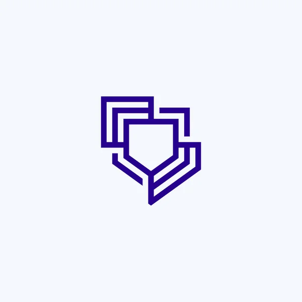 Soyut kalkan logo tasarım şablonu vektörü