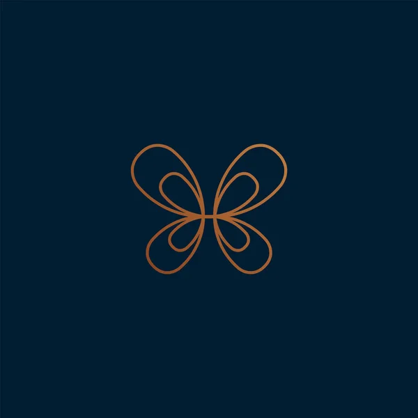 Kelebek çizgisi logo tasarım vektörü