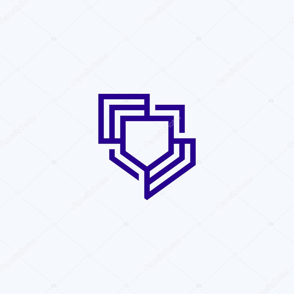 Abstract shield logo icon design template vector