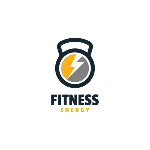 Fitness Con Logo Bullone Modello Vettoriale Progettazione — Vettoriale Stock