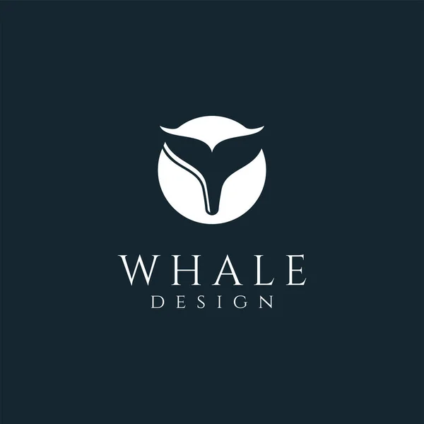 Modello Vettoriale Disegno Del Logo Della Coda Balena — Vettoriale Stock