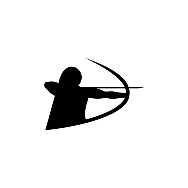 Woman Archer Logo Design Vector Template — Stock Vector