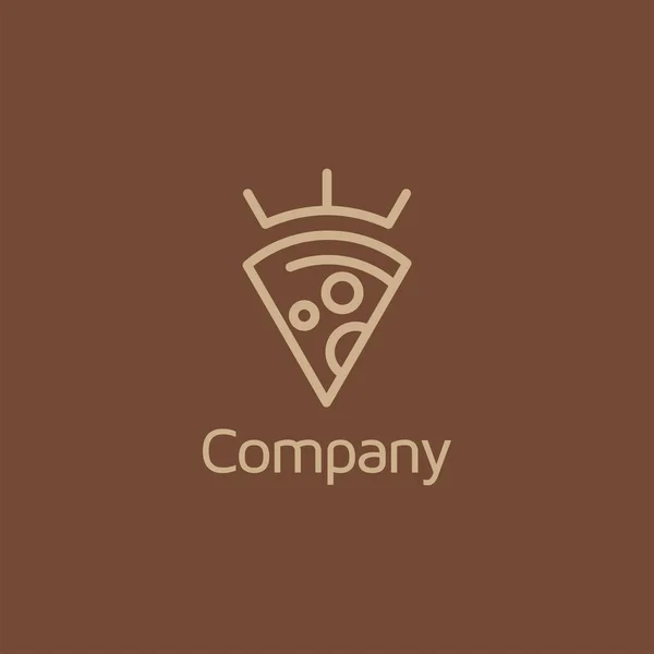 Pizza Rey Logotipo Diseño Plantilla Vector — Vector de stock