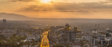 Kazakistan, Almaty şehrinin hava manzarası