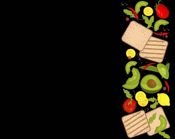 Zutaten Zum Kochen Gesunder Veganer Lebensmittel Vektor Illustration Hell Auf — Stockvektor