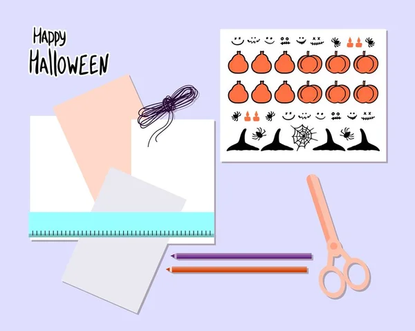 Diy Turn Basierte Flaggen Für Halloween Feiertagsvektorillustration — Stockvektor
