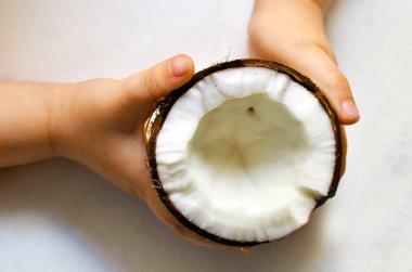 coconut in children's hands