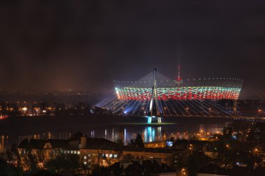 Varşova Ulusal Stadyumu cephe aydınlatma