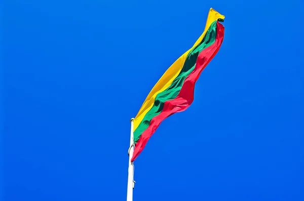 Litouwen vlag zwaaien op de wind — Stockfoto