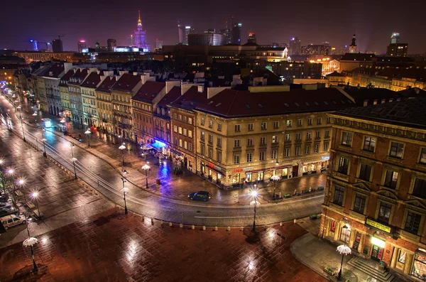 Warsaw at night — Stock Photo, Image