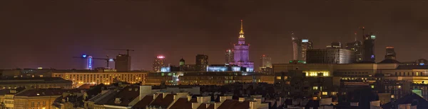 Panorama de Varsóvia à noite — Fotografia de Stock