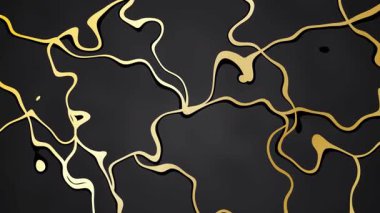 Kara Arkaplanda Dinamik Altın Çizgi Dalgası, Soyut Hareket Tasarımı