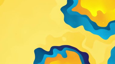 Dinamik Akış Gradyan Arkaplanı, Modern Sarı Mavi Sıvı Tasarımı