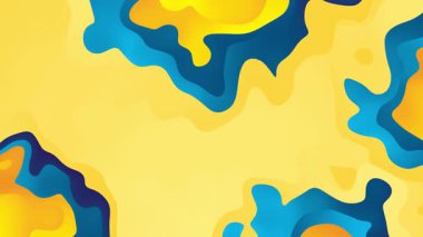 Modern sıvı soyut arkaplan sarı mavi gradyan renginde