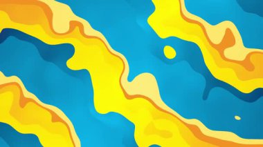 Sarı Mavi Sıvı Hareketi Arkaplan Canlandırması