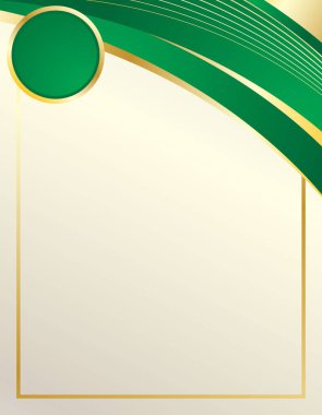 Sertifika tasarımı için lüks yeşil ve altın çerçeve arkaplanı