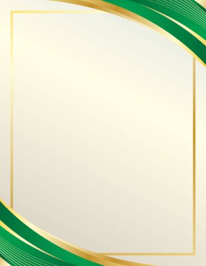 Zümrüt Yeşil Lüks Arkaplanda Altın Çerçeve Sınırı