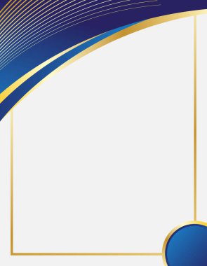 Lüks Altın ve Mavi Köşeli Kenar Çerçeve Tasarımı