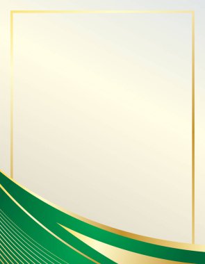 Zarif Lüks Altın ve Yeşil Köşeli Kenar Çerçeve Tasarımı