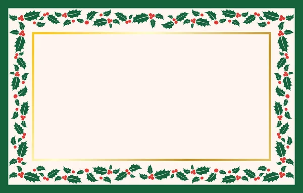 Kış Tatili Holly Çerçeve Tasarımı Kutlama Kartları ve Davetiyeleri