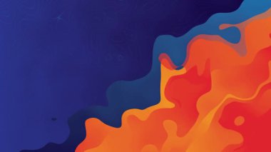 Mavi Turuncu Sıvı Hareketi Arkaplan Canlandırması