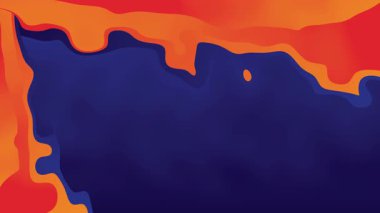 Turuncu Mavi Gradyan Arkaplanda Renkli Sıvı Hareketi