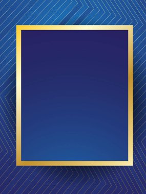 Altın ve Mavi Köşeli Kenar Çerçeve Tasarımı