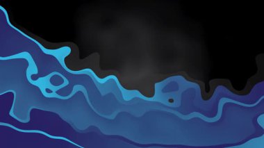 Soyut Siyah ve Mavi Akan Sıvı Arkaplan Canlandırması