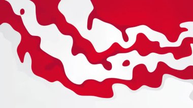 Sıvı Kırmızı Beyaz Dalga Soyut 4k Stok Görüntüsü