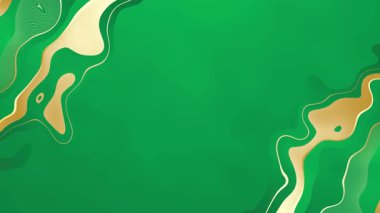 Lüks Sıvı Yeşil Altın Dalga Canlandırma Arkaplanı